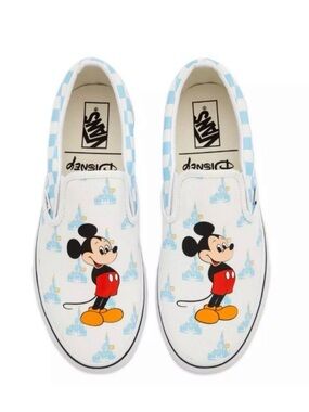 Vans Walt Disney World Mickey Mouse Slip-On Sneakers - White/Blue